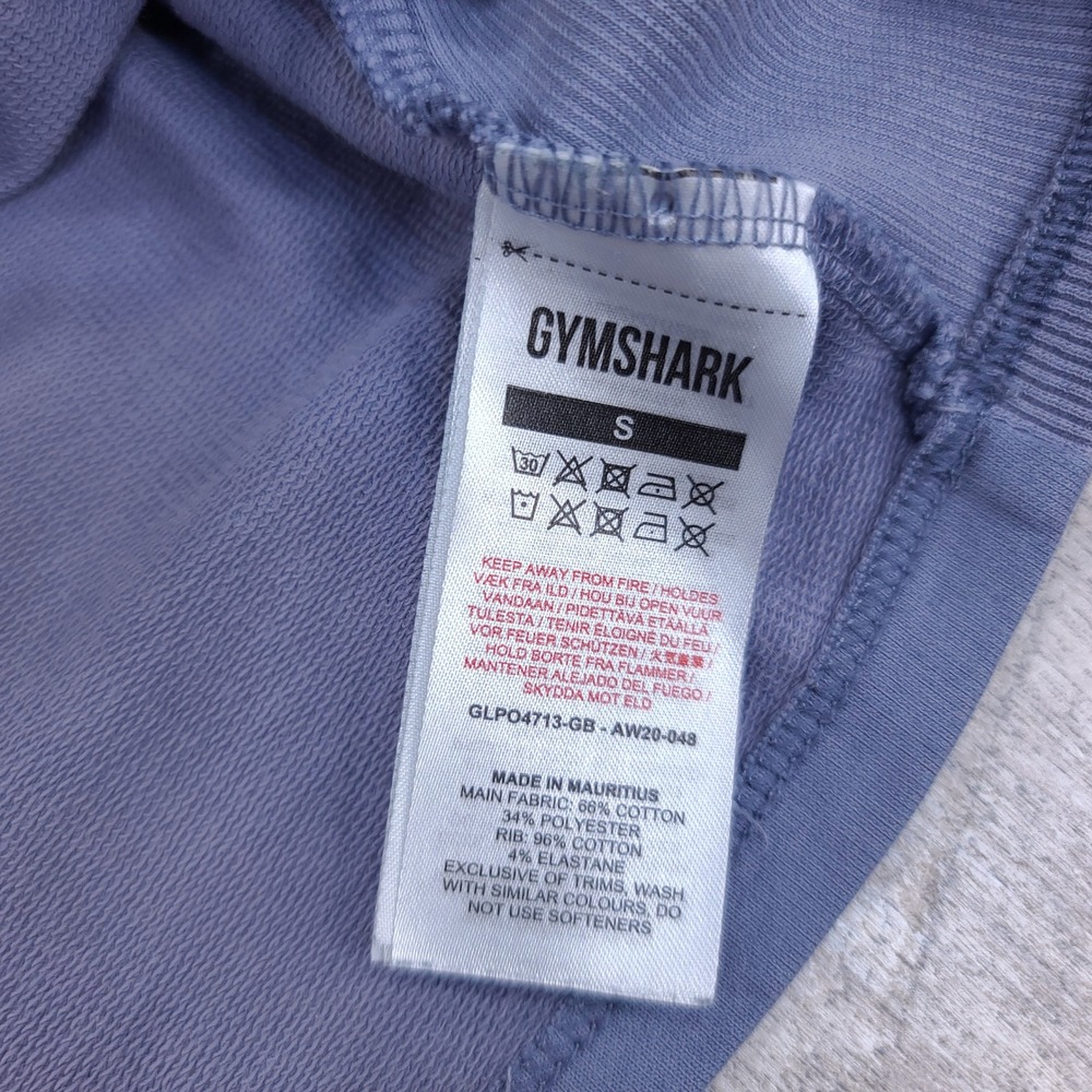 Gymshark Crop Top Sweatshirt Women S Blue Pause Long Sleeve Ribbed Pullover - Picture 6 of 6